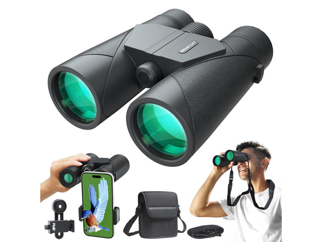 15X45 Professional HD Binoculars for Adults High Powered with Phone Adapter, IPX7 Waterproof Binoculars with Large Eyepiece for Huting Bird...