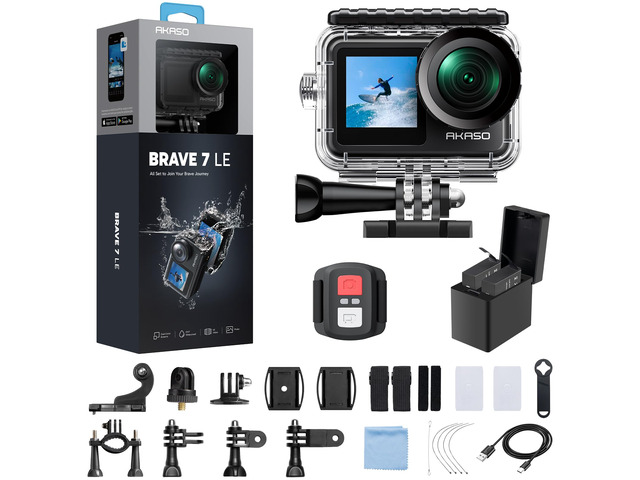 Brave 7 LE 4K30FPS 20MP WiFi Action Camera with Touch Screen EIS 2.0 Zoom Remote Control 131Feet Waterproof Underwater Camera Dual Color Screens...