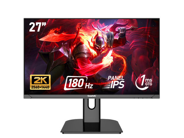 27 inch 2K QHD(2560×1440) PC Screen, 180Hz Gaming Monitor, 1ms Without Bezel, FreeSync,100% sRGB, 178° Wide Viewing Angle, HDMI2.0DisplayPort, 75 *...