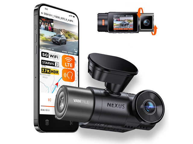 N2X 2.7K Dash Cam Front and Inside, 5G WiFi Dual Dash Camera for Car with HDR IR Night Vision, STARVIS 2, GPS, 2.5K/60FPS, G-Sensor, 24/7 Parking...