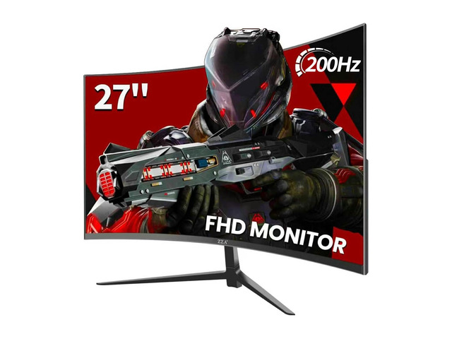 27 Inch Curved Gaming Monitor 200Hz 180Hz 144HZ 1ms FHD 1080P Computer Screen FreeSync 130% sRGB HDR Low Blue Light HDMI DP Ports VESA Mount Metal...