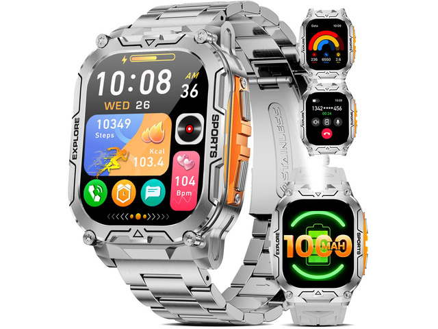 Military Smart Watches for Men(Answer/Dial Calls),2.01' Ultra Large Smartwatch with 60 Days Extra-Long Battery/Heart Rate/Sleep...