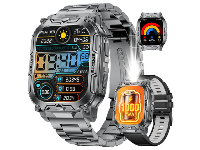 Military Smart Watches for Men(Answer/Dial Calls),2.01' Ultra Large HD Smartwatch with 60 Days Extra-Long Battery/Heart Rate/Sleep...