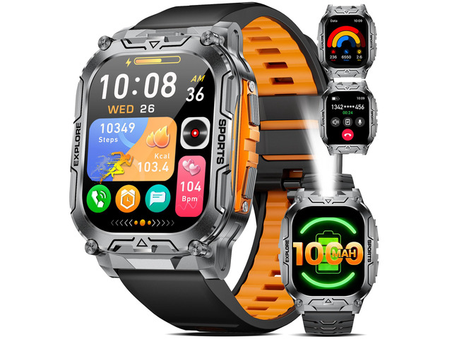 Military Smart Watches for Men(Answer/Dial Calls),2.01' Ultra Large HD Smartwatch with 60 Days Extra-Long Battery/Heart Rate/Sleep...