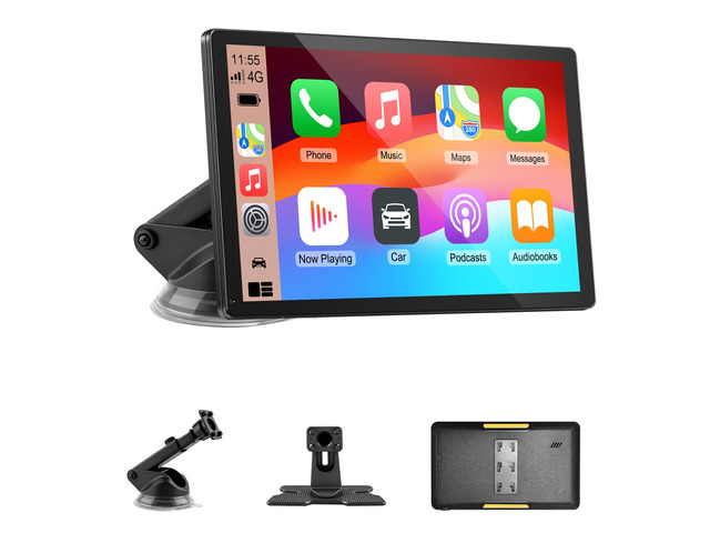 CarPlay Screen for Car, 9'' Wireless CarPlay & Android Auto - Smart Portable Touchscreen with Bluetooth/FM, Mirror Link, Voice Control, GPS...