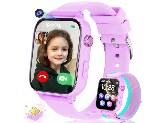 Kids Smart Watch for Boys Girls, 4G Smartwatch Phone for Children with GPS, Call, SOS, Video/Voice Chat, Parental App, Alarm, HD Touchscreen...