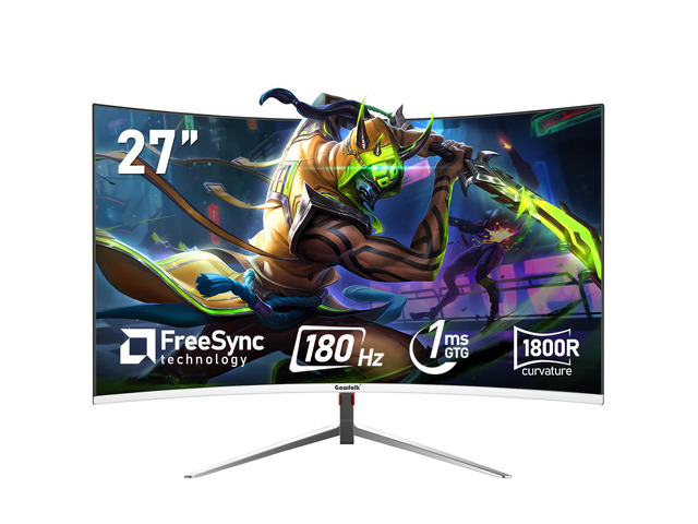 27 Inch PC Computer Screen,1800R Curved Gaming 180Hz Monitors, FHD1080p 1ms Without Bezel, freesync, 98% sRGB,178 ° Angle View HDMI DisplayPort,...