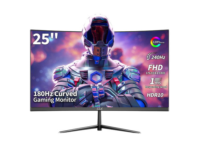 25' 240Hz Curved Gaming Computer Monitors, FHD 1080P,144Hz Compatible 1ms MPRT,144Hz Compatible, AMD FreeSync,HDMI/DP,2800R...