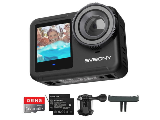 SVGo3 4K60FPS Underwater Camera Combo with 128GB U3 SD Card, 40FT Bare Waterproof Underwater Camera, 300Mins Long Battery, Magnetic Quick Release,...