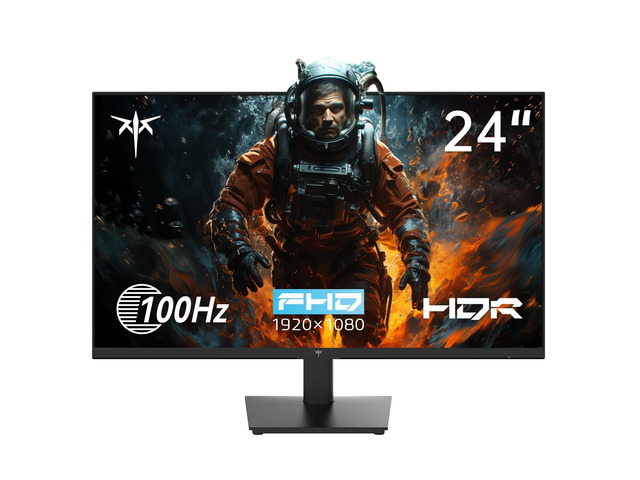 24 Inch 1080P Full HD Computer Monitor, 100Hz HDR10 Frameless Gaming Monitor with Freesync, HDMI & VGA Ports PC Monitor for Working, VESA, Tilt...