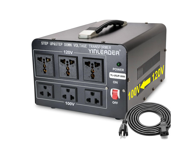 3000W 120V to 100V Voltage Converter US to Japan Step Down/Up Transformer for Japanese Hair Dyer/Turntable/Rice...