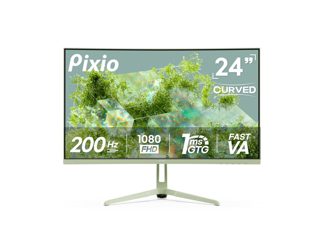 PXC248 Wave Mint Green 24 inch 200Hz Refresh Rate FHD 1080p Resolution 1500R Curve Fast VA Panel 1ms GTG Response Time Adaptive Sync HDR Curved...