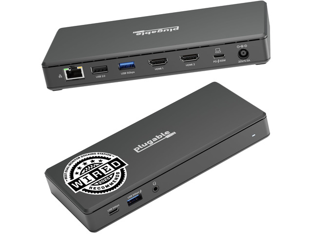 USB-C Docking Station Dual 4K 60Hz HDMI, 65W Charging, Gigabit Ethernet, 1x USB-C 5Gbps, 3X USB-A, Audio, Windows/ChromeOS, USB-C/USB4/Thunderbolt,...