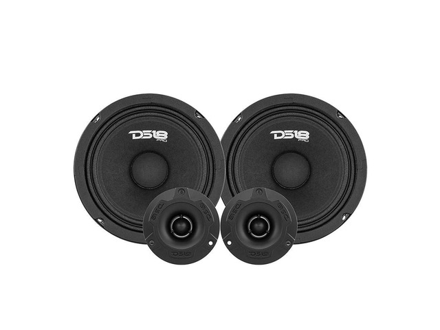PRO-GM8.4PK Mid and High Complete Package - Includes 2X Midrange Loudspeaker 8' and 2X Aluminum Super Bullet Tweeter 1' Built in Crossover - Door...