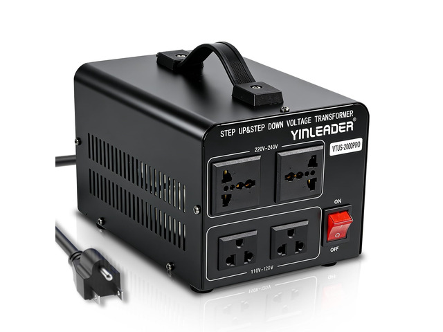 2000W PRO 110V to 220V Voltage Converter Step Up/Down Transformer 110-120V/220-240V for 220/230/240V Global Appliances use in US