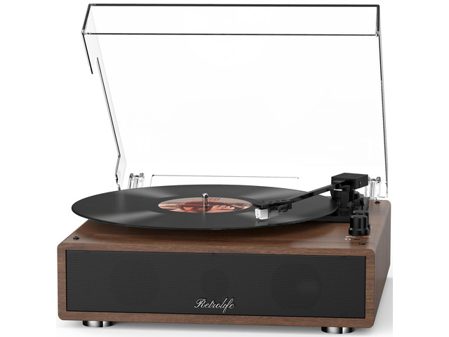Vinyl Record Player Built-in Stereo Speakers Vintage Turntable for Vinyl Records Bluetooth LP Phonograph All-in-one MM Cartridge Audio Phono...