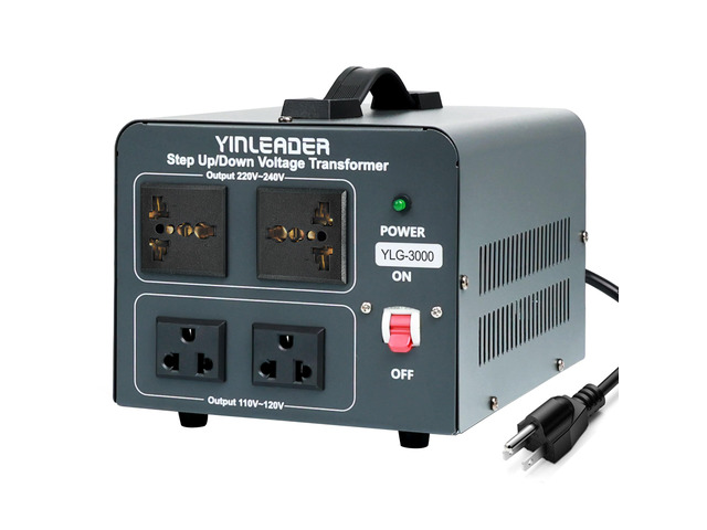 Voltage Converter Transformer 3000w Step Up/Down Power Converter 110-120V to 220-240V/220-240V to 110-120V, with 2 US & 2 Universal Outlets,...