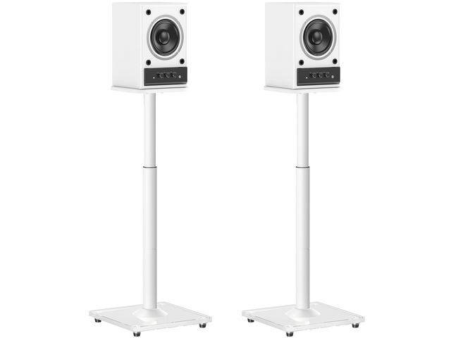 Universal Speaker Stands Pair, 28.3' to 37.4' Height Adjustable Floor Speaker Stands, Holds Bookshelf & Large Satellite Studio Speakers, Cable...