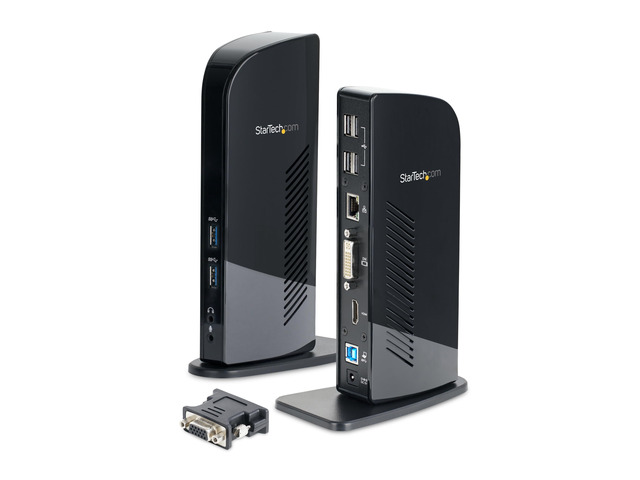 USB 3.0 Dual Monitor Docking Station with HDMI & DVI/VGA, 6x USB-A Ports, Ethernet, Audio & USB Type-A Hub, Universal Laptop Dock -...