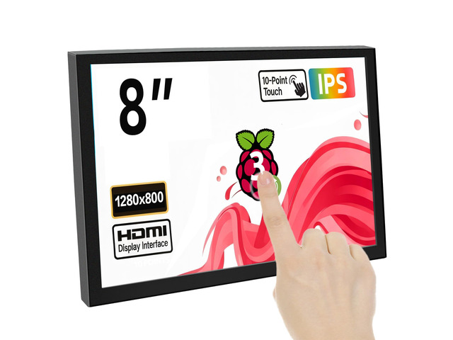 8 Inch Touch Screen Portable Monitor, Mini HDMI Display, 1280 * 800 Resolution for PC Laptop Compatible with Raspberry Pi Game Consoles