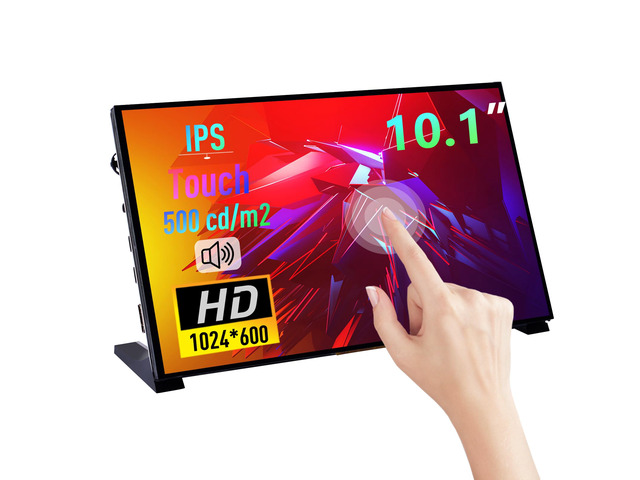 10.1 Inch Capacitive Touchscreen Display, 1024x600 IPS LCD with Dual-Speaker, HDMI Portable Monitor for Raspberry Pi 5/4B/3B+/3B/B+/Zero/400,...