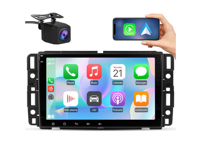 4Core Car Radio Stereo for Chevy Silverado Tahoe GMC Sierra Yukon 2007-2013, 8 Inch IPS Screen with CarPlay Android Auto Bluetooth GPS Navigation...