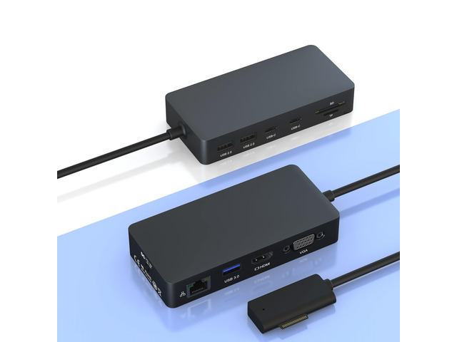 New Surface Dock Triple Displays 4K@60HZ HDMI+VGA, 11 in 1 Surface Docking Station for Surface Pro 11/10/9/8/X/7/6/5/4/3,Surface Laptop...