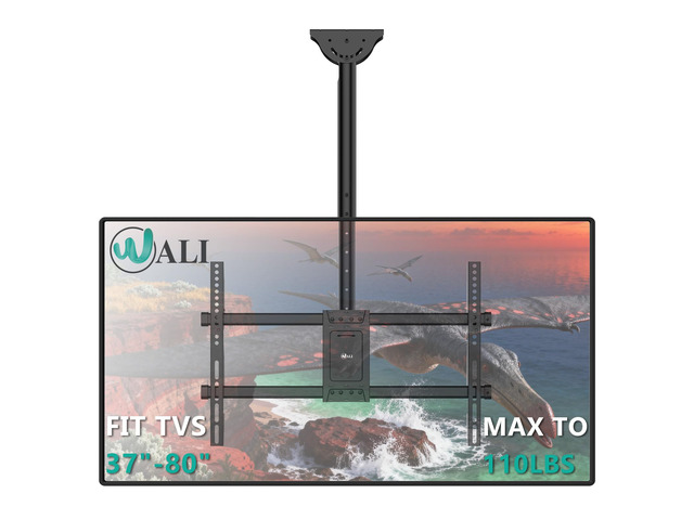 Ceiling TV Mount for Most 37 to 80 inch Flat Screen Display, Hanging TV Mount Bracket with Swivel, Tilt Fits LED, LCD, OLED 4K TVs up to 110lbs,...