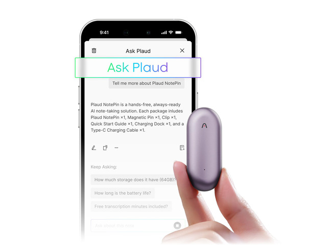 NotePin Voice Recorder, AI Voice Recorder, AI Note Taker, AI Transcribe & Summarize, Support 112 Languages, for Meetings, Lectures, Professionals,...