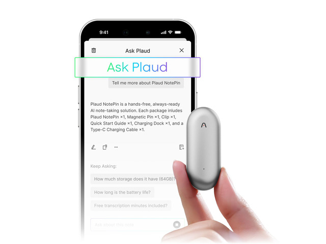 NotePin Voice Recorder, AI Voice Recorder, AI Note Taker, AI Transcribe & Summarize, Support 112 Languages, for Meetings, Lectures, Professionals,...