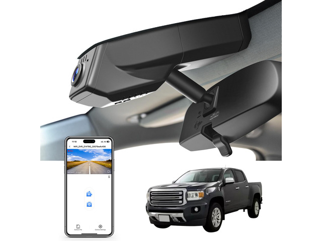 4K Dash Cam Custom fit for GMC Canyon 2015-2022 WD Elevation AT4 Denali(Model A), Integrated OEM Look, UHD 2160P Video, Built-in WiFi, G-Sensor,...