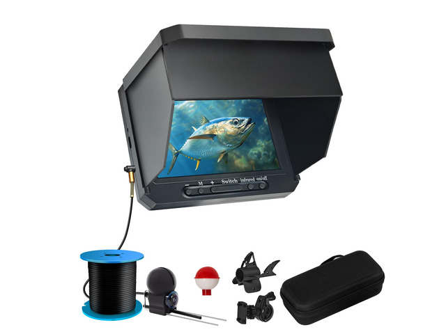 Underwater Fishing Camera Upgraded 5' Camera for Fishing with Infrared Night Vision,1080P HD Monitor,100ft Cable,Ice Fishing Accessory with...