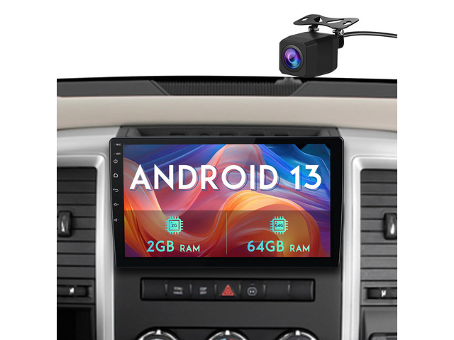 Car Stereo Radio for Jeep Wrangler JK 2007-2018 Dodge RAM 1500 Chrysler Compass Grand Cherokee, Android 13 2GB 64GB 10 Inch Touchscreen, Wireless...