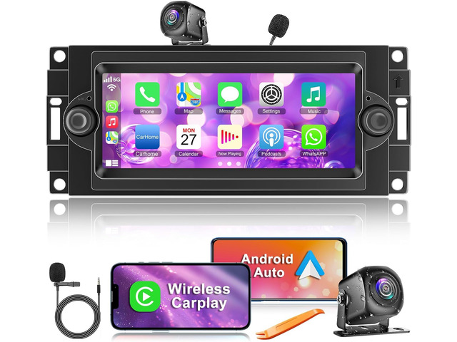 4GB RAM + 64GB ROM Android Car Radio for Dodge Ram 1500/2500/3500 2006 2007 2008, for Dodge Durango 2005 2006 2007 2008, 6.8' Touchscreen with...