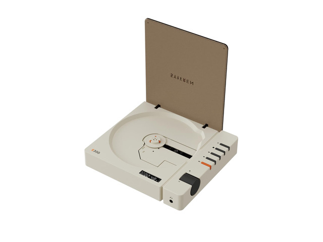 R300 CD Player Bluetooth Portable Desktop Retro CD Player for Home Fiber Output No Built-in Speaker White Gift (White)