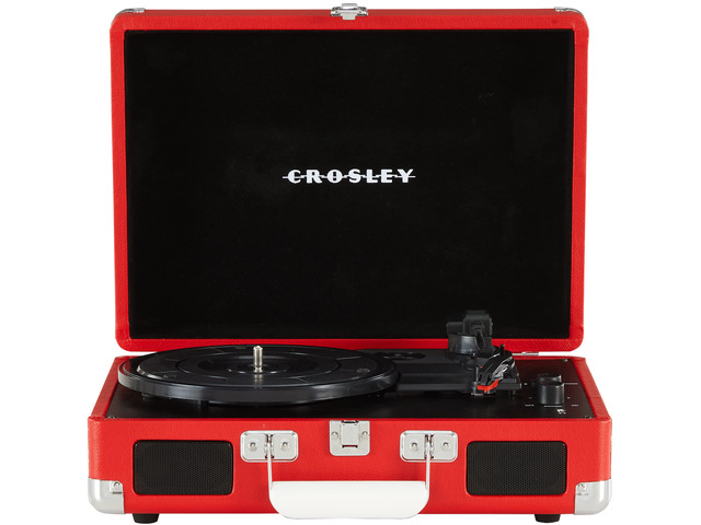 CR8005DP-RE1 Cruiser Plus Vintage 3-Speed Bluetooth in/Out Suitcase Vinyl Record Player Turntable, Red