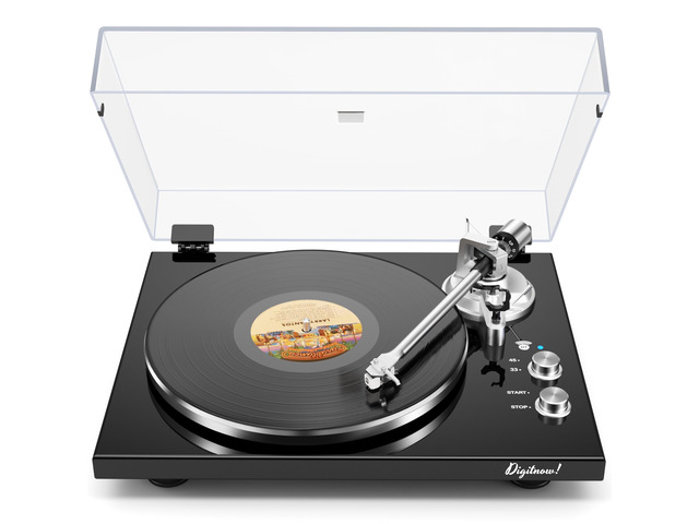 Belt Drive Turntable for Vinyl Record Player, Bluetooth Output, Built-in Phono Preamp, USB Digital Output, Magnetic Cartridge, 33/45 RPM,...
