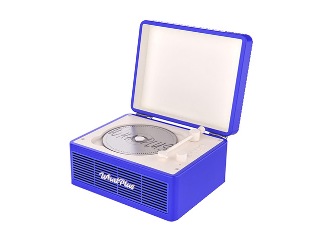Portable CD Player with Bluetooth and Speakers, Dark Blue Rechargeable retro suitcase design with magnetic back, AUX and TF card support for home...