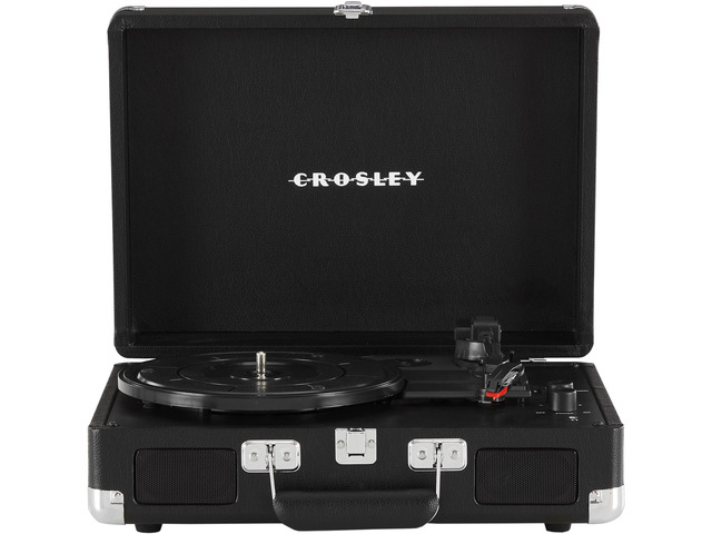 CR8005DP-BK1 Cruiser Plus Vintage 3-Speed Bluetooth in/Out Suitcase Vinyl Record Player Turntable, Black