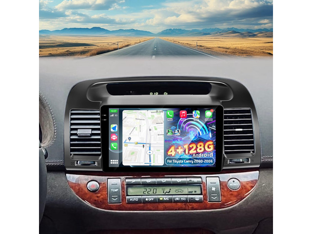 [4+128G] Android Radio for Toyota Camry 2002-2006: 9 inch Incell Touchscreen Camry Stereo - Wireless Carplay & Android Auto, 5G/WiFi, GPS, EQ, BT...