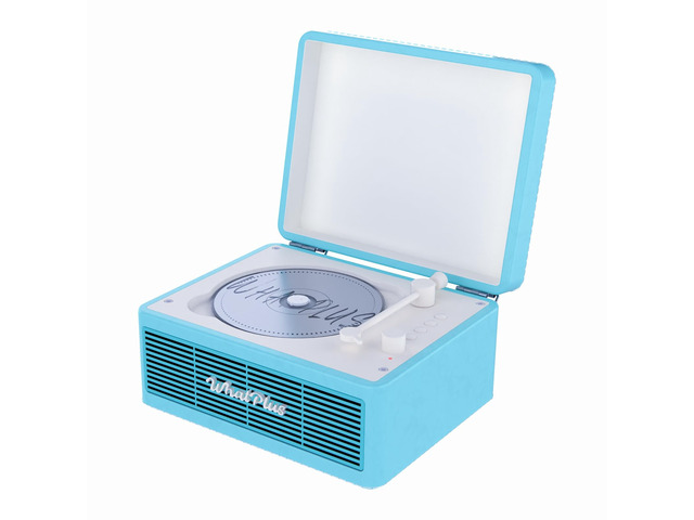 Portable CD Player with Bluetooth and Speakers, Light Blue Rechargeable retro suitcase design with magnetic back, AUX and TF card support for home...