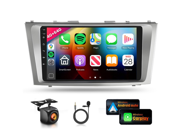 4G 64G Car Stereo for Toyota Camry 2006-2011 Radio, 9inch 1280x720 IPS Touch Screen 36EQ DSP Wireless Carplay Android Auto Bluetooth 5.0 Android 15...