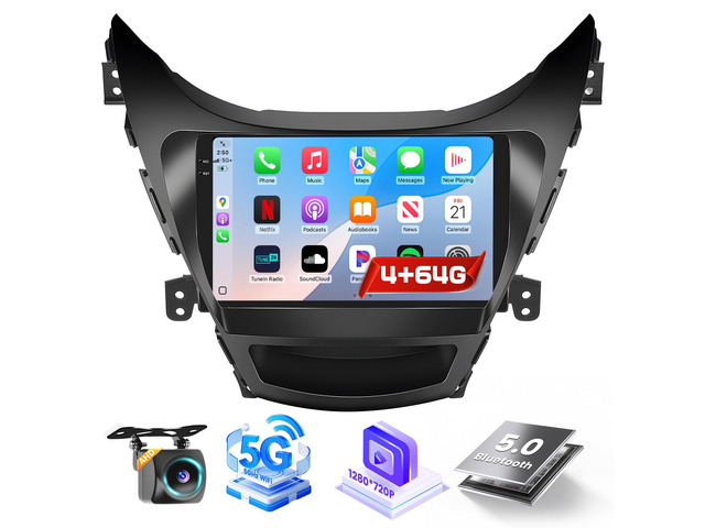 4+64G Android 15 Radio for Hyundai Elantra 2011-2013, 9' Touchscreen for Elantra Car Stereo, Wireless CarPlay/Android Auto, 5GHz WiFi, Bluetooth...