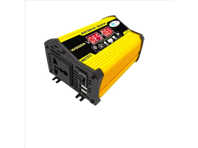 High-Power 4000W DC to AC Power Inverter 12V to 110V/220V Converter with Dual USB Ports, Universal AC Outlet, LED Display for Cars, Trucks, RVs,...