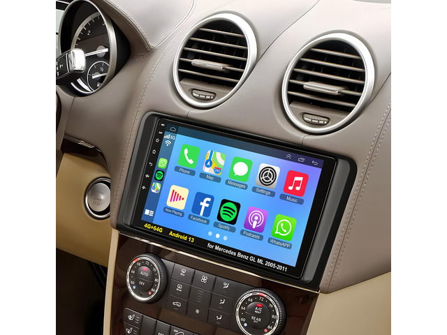 GPS Car Radio for Mercedes Benz GL ML Class W164 X164 ML350 ML500 ML280 GL320 GL350 GL450 2005-2011, Support Wireless A-pple Carplay/Android Auto,...