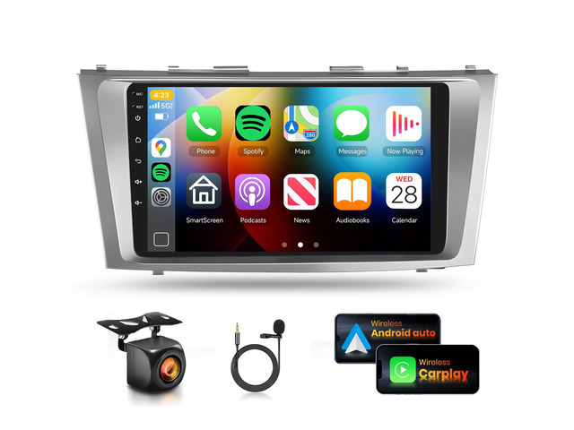 2G+64G Car Radio for Toyota Camry 2006-2011 Stereo 9 inch HD IPS Touch Screen Android Head Unit Built-in DSP Wireless CarPlay Android Auto...