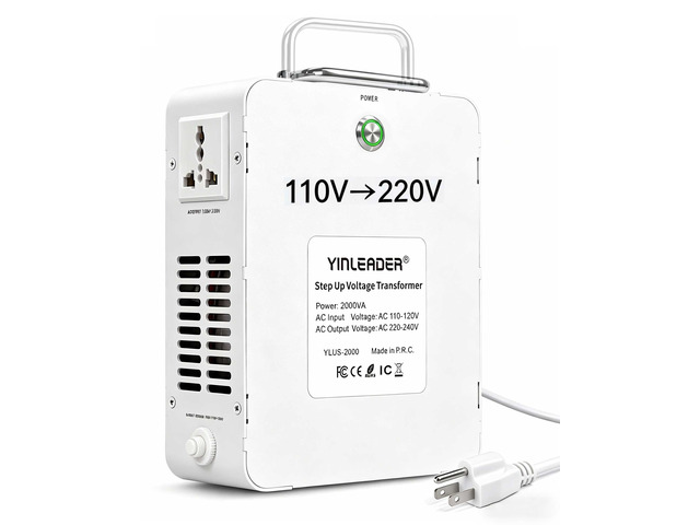 2000w Step Up Transformer 120v to 240v Voltage Converter 110v to 220v Using 220/230/240 Volt European Asian Appliances in US/CA/MX