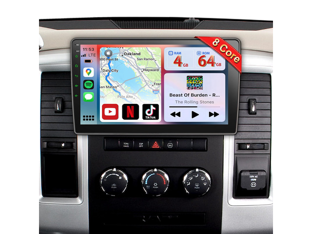 8 Core Car Radio 64G for Jeep Wrangler JK Compass Grand Cherokee Dodge Ram Upgrade Stereo Wireless CarPlay Android Auto,10 '' Touchscreen Head Unit...