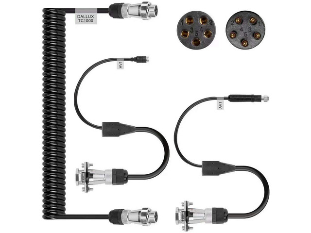 Heavy Duty Vehicle Coil Trailer Cable with 1 Channel 4 PIN AV Connector Disconnect Kit for Truck Caravan Motor Home Backup Security Camera Monitor...
