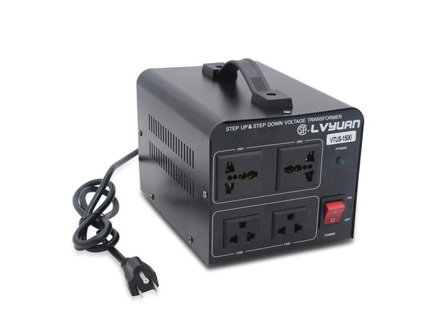 Voltage Transformer Converter 1500 Watt Step Up/Down Convert from 110-120 Volt to 220-240 Volt and from 220-240 Volt to 110-120 Volt with 2 US...